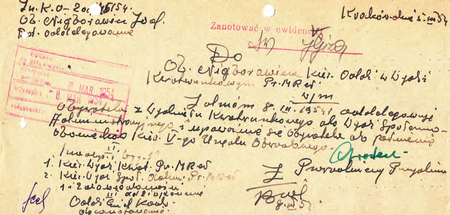 Z akt prezydialnych dokument z 1954 r. upoważniający Józefa Nigborowicza
do pełnienia obowiązków kierownika Urzędu Obwodowego V
(Archiwum Zakładowe Urzędu Miasta Krakowa, sygn. spis 3327/136)