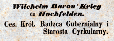 Podpis pod obwieszczeniem z 21 kwietnia 1848 roku w sprawie zakazu werbunku ochotników wojskowych bez zezwolenia rządu (Archiwum Państwowe w Krakowie,
sygn. IT 927a, s. 503)