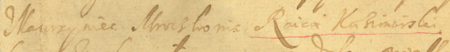 Z fascykułu zawierającego testamenty z lat 1592–1785: początkowy fragment sporządzonego
około 1670 roku testamentu rajcy Wawrzyńca Mroczkowicza – zbliżenie zapisu imienia i urzędu
(Archiwum Narodowe w Krakowie, sygn. K 444, s. 195)