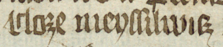 Z księgi radzieckiej Kazimierza obejmującej lata 1416–1433: fragment wpisu dokumentującego wybór rajców na rok 1432,
z Mikołajem Meisilwiczem w składzie – oraz zbliżenie zapisu imienia (Biblioteka Jagiellońska, sygn. rkps 1045/2, k. 227)
