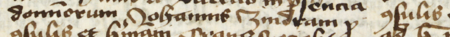 Z księgi testamentów obejmującej lata 1427–1623 strony 6–7 z wpisem z 1443 roku, stwierdzającym, że w piątek przed
Niedzielą Palmową Katarzyna Cloze, żona szklarza, złożyła swoje zeznanie testamentowe w obecności rajców Jana Zyndrama,
wówczas burmistrza, i Hermana Krancza (nr 224) – oraz powiększenie zapisu imienia i funkcji burmistrza
(Archiwum Państwowe w Krakowie, sygn. rkps 772, s. 6)