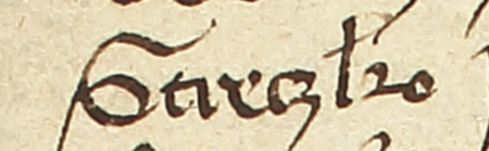 Z najstarszej zachowanej księgi radzieckiej Kazimierza obejmującej lata 1369–1381:
fragment wpisu dokumentującego wybór rajców na rok 1373, z rajcą Streczką w składzie –
oraz zbliżenie zapisu imienia (Archiwum Narodowe w Krakowie, sygn. K 1, s. 101)