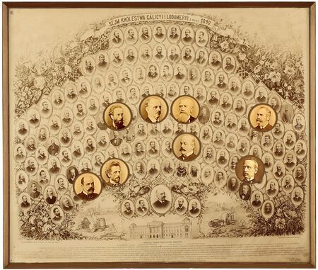 Tableau posłów do Sejmu Królestwa Galicji i Lodomerii z Wielkim Księstwem Krakowskim (Sejmu Krajowego Galicyjskiego) we Lwowie z roku 1890. Wśród posłów czterech aktualnych oraz czterech przyszłych honorowych obywateli miasta Krakowa i miasta Podgórza.