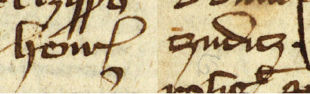 Z księgi ławniczej obejmującej lata 1365–1376 strony 62–63, z wpisem z 1368 roku, dotyczącym przeniesienia prawa
do domu położonego przy ul. św. Jana, przylegającego do parceli zmarłego Henryka – oraz powiększenie zapisu imienia
(Archiwum Państwowe w Krakowie, sygn. rkps 2, s. 62–63)