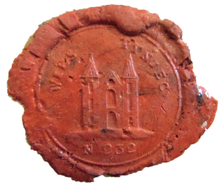 (1820)
Odciski pieczęci urzędowych Tyńca z lat
1820, 1847, 1927 i 1949
(CPAHU we Lwowie, sygn. fond 20, opis 1,
sprawa 264; Archiwum Narodowe w Krakowie,
sygn. WM 563a, nlb.;
sygn. PUZKr 59, nlb.; sygn. Gm. Skw. 23, s. 495)