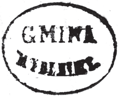 (1865)
Odciski pieczęci urzędowych Mydlnik
z lat 1865, 1925 i 1947
(Archiwum Narodowe w Krakowie,
sygn. T.Schn. 1104, nlb.;
sygn. PUZKr 53, nlb.; sygn. Gm. Zab. 9, s. 963)