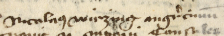 Z księgi ławniczej obejmującej lata 1419–1430 strony 178a–177b z wpisem z 1429 roku, stwierdzającym,
że przed Mikołajem Wierzynkiem stawili się rajcy starzy, urzędujący w roku poprzednim, oznajmiając,
że niejaka Symennyne, kramarka, zobowiązała się opuścić do najbliższej Wielkanocy dom niejakiej Anny –
oraz powiększenie zapisu imienia i funkcji burmistrza (Archiwum Państwowe w Krakowie, sygn. rkps 5, s. 178a–177b)