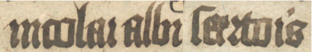 Z księgi radzieckiej Kazimierza obejmującej lata 1402–1416: fragment wpisu
dokumentującego wybór rajców na rok 1406, z Mikołajem białoskórnikiem w składzie – oraz zbliżenie zapisu imienia
(Biblioteka Jagiellońska, sygn. rkps 1045/1, k. 117)