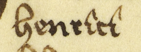 Dokument z 1442 roku, będący uwierzytelnioną kopią aktu z roku 1306, w którym Władysław Łokietek
potwierdza poprzednie przywileje dla Krakowa i poszerza ich zakres – oraz powiększenie zapisu imienia
(Archiwum Państwowe w Krakowie, sygn. perg. 243)