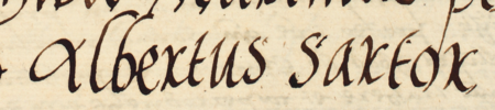 Z księgi radzieckiej Kleparza obejmującej lata 1539–1546: fragment wpisu z 1543 roku dokumentującego
wybór rady urzędującej, z rajcą-burmistrzem Wojciechem krawcem w składzie – zbliżenie zapisu imienia
(Archiwum Narodowe w Krakowie, sygn. KL 24, s. 396)