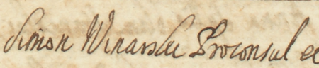 Z księgi radzieckiej Kazimierza obejmującej protokoły spraw z lat 1651–1652: wpis z 1651 roku dotyczący delegowania do
Sądu Sześciu Miast – najwyższej instancji odwoławczej prawa magdeburskiego dla uprzywilejowanych miast małopolskich –
przedstawicieli Kazimierza w osobach Szymona Winiarskiego, wówczas burmistrza, oraz rajcy Wawrzyńca Toporskiego
(nr 287) – oraz zbliżenie zapisu imienia i funkcji (Archiwum Narodowe w Krakowie, sygn. K 97, s. 132)
