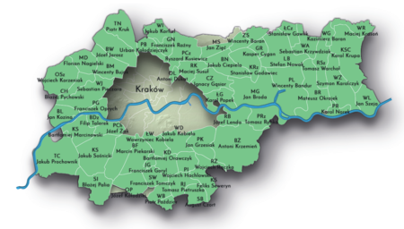 Sołtysi i wójtowie z okresu uwłaszczenia chłopów w Galicji (1848)
Wskazani z imienia (we wsiach po lewej stronie Wisły) oraz wójtowie (we wsiach po prawej stronie Wisły) z przełomowego dla
stosunków społecznych i gospodarczych okresu uwłaszczenia chłopów galicyjskich, wprowadzonego przez cesarza Ferdynanda I
w 1848 roku. Osoby te były sobie współczesne, pełniły urząd w swoich wsiach w tym samym czasie, po sąsiedzku znały się
i, także po sąsiedzku, współdziałały, między innymi przy rozgraniczeniach gruntów związanych z przeprowadzanym uwłaszczeniem.
(Nazwy wsi oznaczono symbolami literowymi rozwiniętymi na stronach 218 i 235).