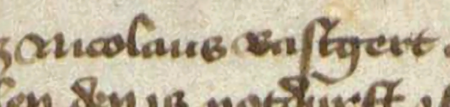 Dokument wydany w 1425 roku w Krakowie, w którym rajcy krakowscy, a wśród nich Mikołaj Bastgert, zezwolili wdowie
po rajcy Pawle Behemie (nr 177), mieszczaninie krakowskim, na zbudowanie sobie wodociągu –
oraz powiększenie zapisu imienia (Węgierskie Archiwum Krajowe w Budapeszcie, sygn. DL 11739)
