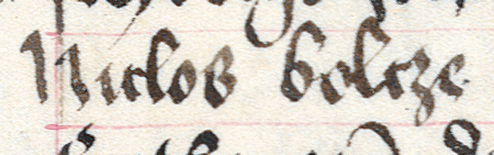 Z Kodeksu Behema kopia dokumentu z 1406 roku, stanowiącego porozumienie rady miejskiej,
reprezentowanej między innymi przez Mikołaja Bolcze, z cechem garncarzy, dające tym ostatnim możliwość budowy kramów
z garnkami oraz ich rozbudowę i renowację z własnych środków i za opłatą rocznego czynszu na rzecz miasta –
oraz powiększenie zapisu imienia (Biblioteka Jagiellońska, sygn. rkps 16, k. 270)