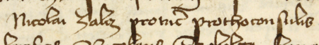 Z księgi testamentów obejmującej wpisy z lat 1427−1623 strony 50–51 z wpisem z 1458 roku, stwierdzającym, że Mikołaj
Szobelg złożył swoje zeznanie testamentowe w obecności Mikołaja Zalcza, ówcześnie burmistrza, i rajcy Tomasza Zarwechtera
(nr 231) – oraz powiększenie zapisu imienia i funkcji burmistrza (Archiwum Państwowe w Krakowie, sygn. rkps 772, s. 50−51)