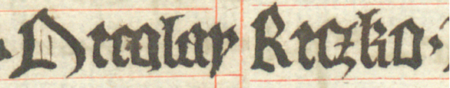 Z księgi radzieckiej Kazimierza obejmującej lata 1402–1416: fragment wpisu
dokumentującego wybór rajców na rok 1408, z Mikołajem Riczką w składzie – oraz zbliżenie zapisu imienia
(Biblioteka Jagiellońska, sygn. rkps 1045/1, k. 156)