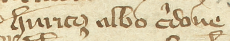 Z księgi radzieckiej Kazimierza obejmującej lata 1385–1386: początkowy fragment wpisu z 1386 roku z zestawieniem
wpływów podatkowych sporządzonym przez rajców, wśród których widnieje Henryk garbarz – oraz zbliżenie zapisu imienia
(Archiwum Narodowe w Krakowie, sygn. K 2, s. 131)