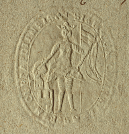 Odcisk pieczęci radzieckiej miasta Kleparza pochodzącej z XVII wieku,
używanej w wieku XVIII, a także w pierwszym okresie po włączeniu
tego miasta do Krakowa, do 1802 roku, tu z dokumentu wystawionego
w 1793 roku; w polu pieczętnym postać św. Floriana trzymającego w prawym
ręku włócznię z proporcem, natomiast w lewym naczynie,
z którego wylewa wodę na płonący kościół, w otoku napis:
SIGILLUM CIVITATIS S[ACRAE] R[EGIAE] M[AIESTATIS]
CLEPARDIENSIS – PIECZĘĆ MIASTA KRÓLEWSKIEGO
KLEPARZA
(Archiwum Narodowe w Krakowie, sygn. KL 114, s. 2)