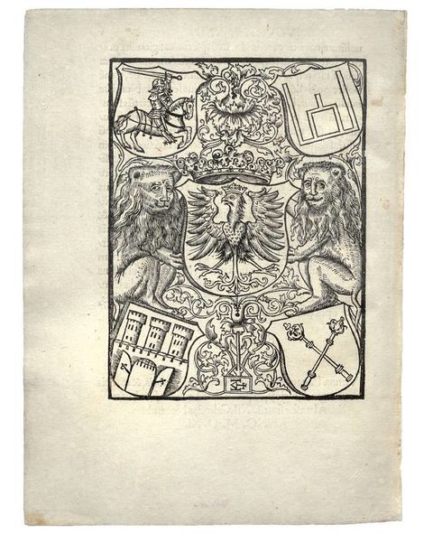 (453) Rok 1514 – drzeworyt na stronie tytułowej dzieła Jana
z Głogowa Introductorium Astronomie in Ephemerides,
wydanego w krakowskiej oficynie Floriana i Wolfganga
Unglerów (BJ, sygn. Cim. 6441)