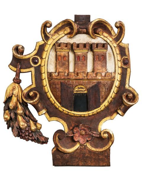 (610) Połowa XVII w. – kartusz zdobiący herb
Krakowa (MUJ, nr inw. 7418)