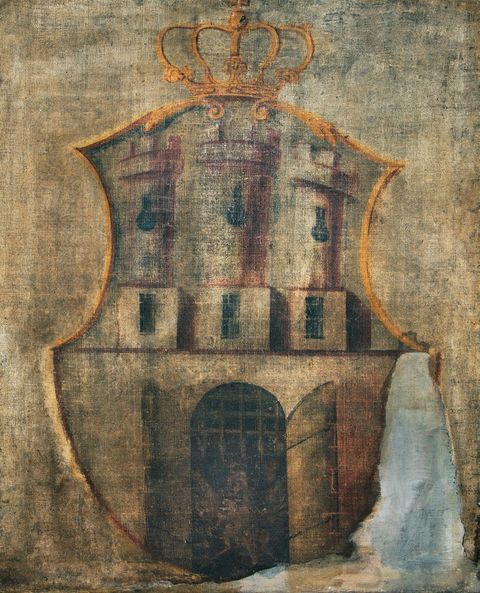 (613) XVIII w. – szkicowe przestawienie herbu miasta przez
nieznanego autora, olej na płótnie
(MUJ, nr inw. 5716)